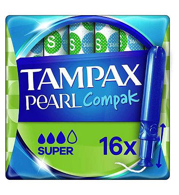 Tampax Pearl Compak Super Tampons With Applicator x16