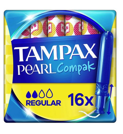 Tampax Pearl Compak Regular Tampons With Applicator x16
