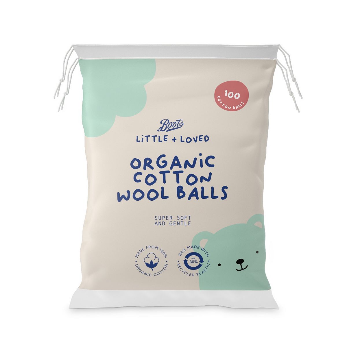   Little + Loved Baby Organic Cotton Wool Balls 100S