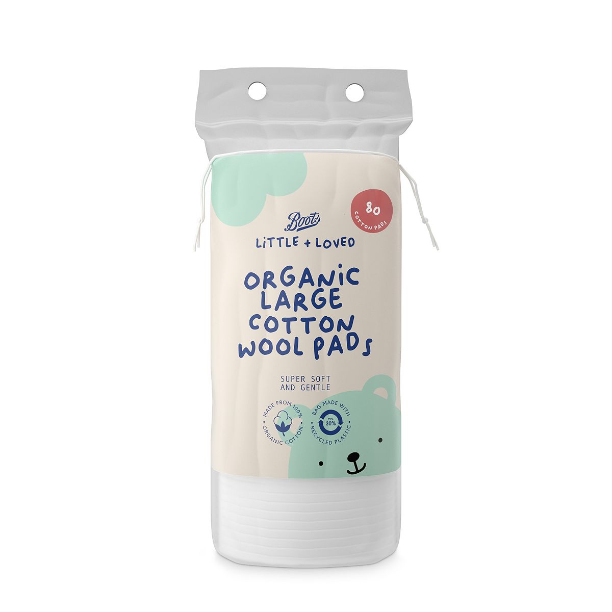   Little + Loved Baby Organic Large Cotton Wool Pads 80S