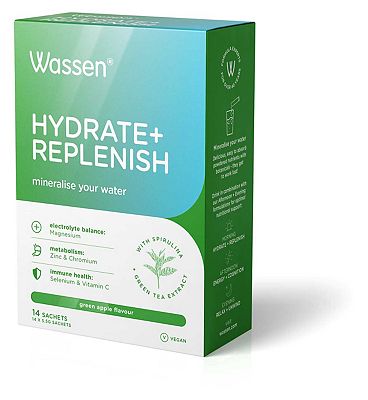 Wassen Hydrate & Replenish Green Apple Sachets 5.5g 14s