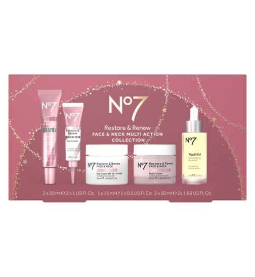 No7 Restore & Renew Face & Neck Skincare Collection 5-Piece Gift Set