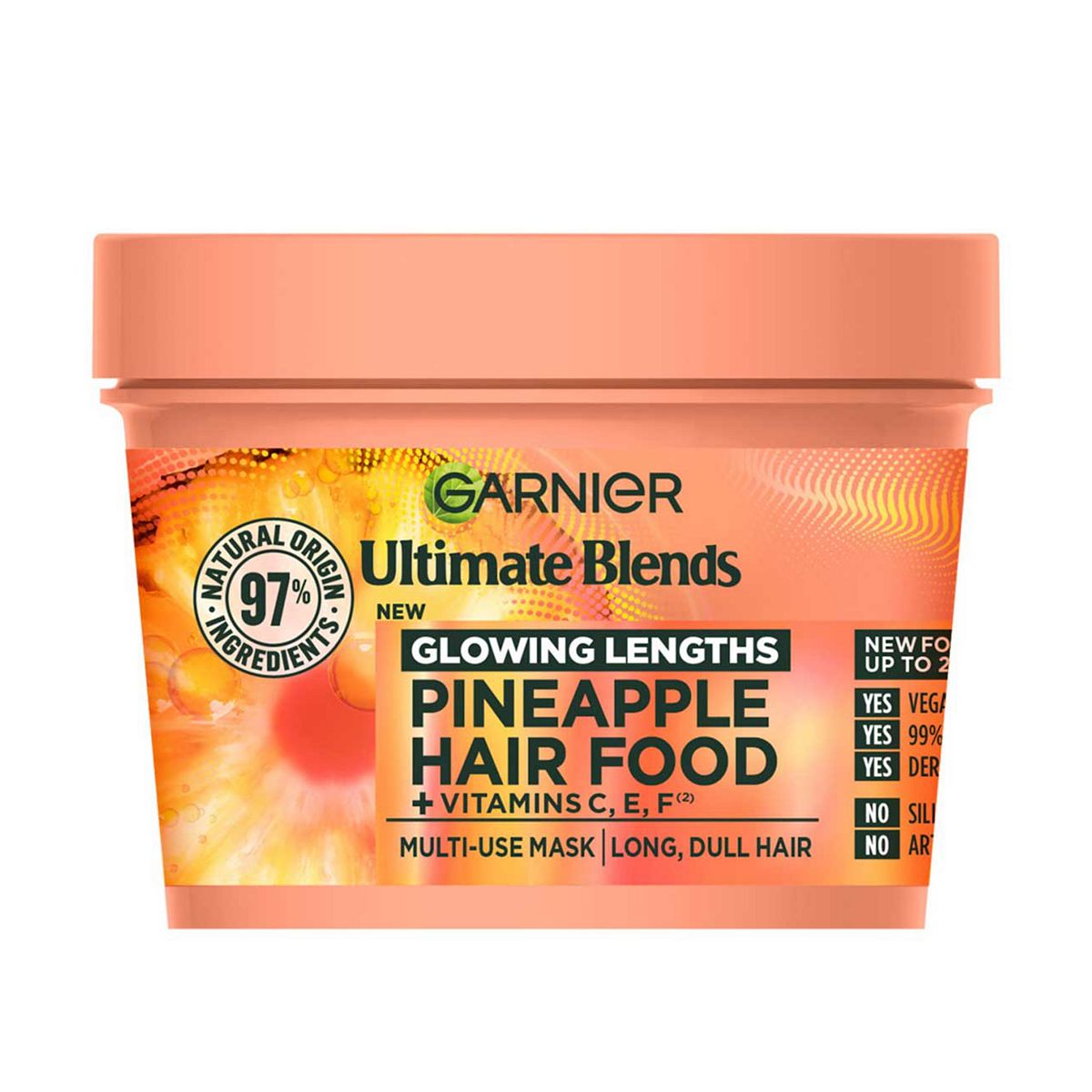 Garnier Ultimate Blends Glowing Lengths Pineapple & Amla Hair Food 3-In-1 Mask Treatment 400ml