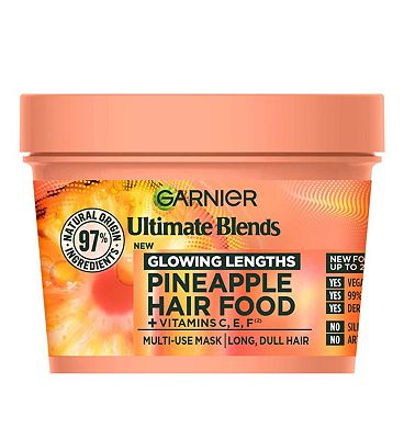 Garnier Ultimate Blends Glowing Lengths Pineapple & Amla Hair Food 3-in-1 Hair Mask Treatment 400ml