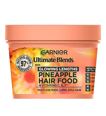 Garnier Ultimate Blends Glowing Lengths Pineapple & Amla Hair Food 3-in-1 Hair Mask Treatment 400ml
