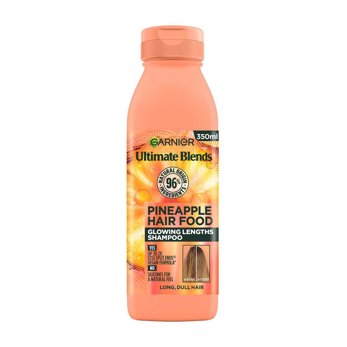 Garnier Ultimate Blends Glowing Lengths Pineapple & Amla Hair Food Shampoo For Long Dull 350ml