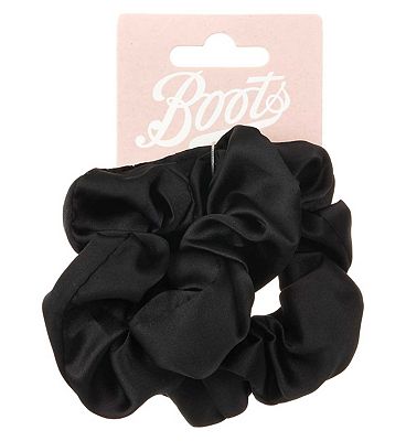 Boots scrunchie black satin 2s