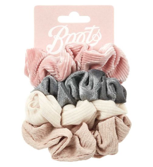 Boots textured scrunchies mixed 4 pck
