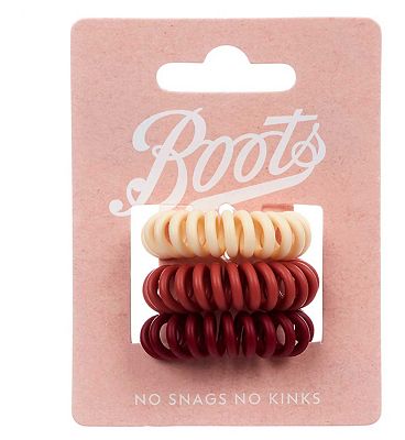 Boots spiral hair ties maroon 3s