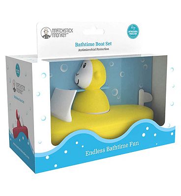 Matchstick Monkey Bathtime Boat Set - Yellow