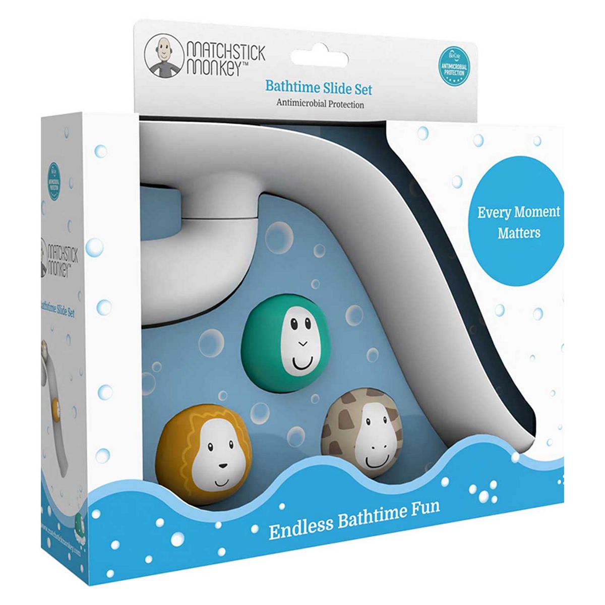 Matchstick Monkey Bathtime Slide Set White