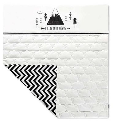 Ickle Bubba Cot Quilt Mono Mountains