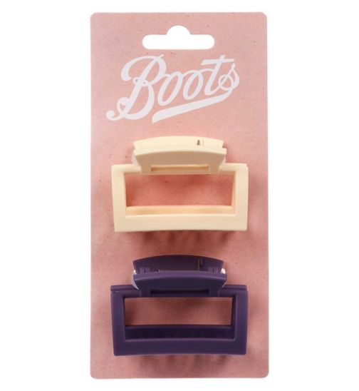 Boots holo rectangle jawclip lilac&cream matte 2s