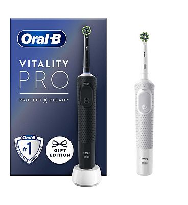 Oral-B Vitality Pro Black & White Electric Toothbrushes Duo Pack