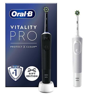 Oral-B Vitality Pro Black & White Electric Toothbrushes Duo Pack