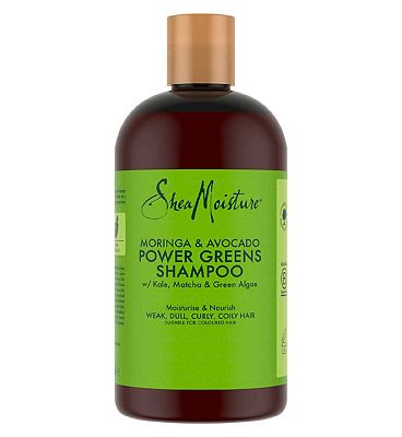 SheaMoisture Moringa & Avocado Power Greens sulphate free Shampoo for weak, dull, curly, coily hair 