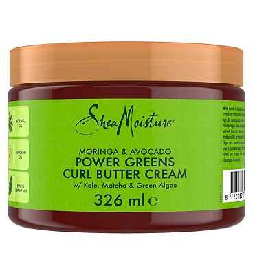 SheaMoisture Moringa & Avocado Power Greens Sulphate and Silicone Free Curl Cream for weak, dull, coily, curly hair 326ml