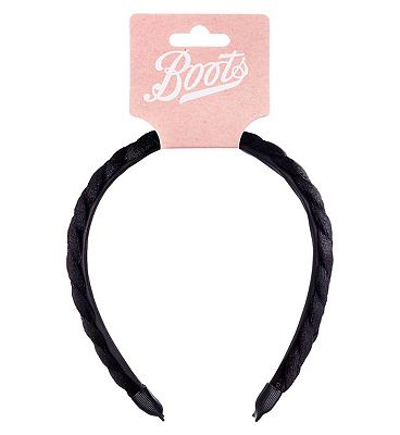 Boots black velvet plait headband