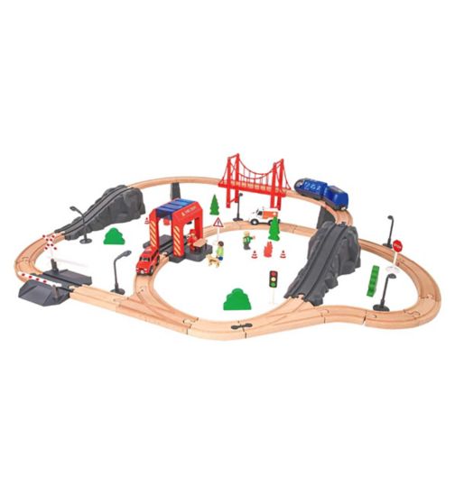 Tooky Toy Wooden Fire Rescue Train Set