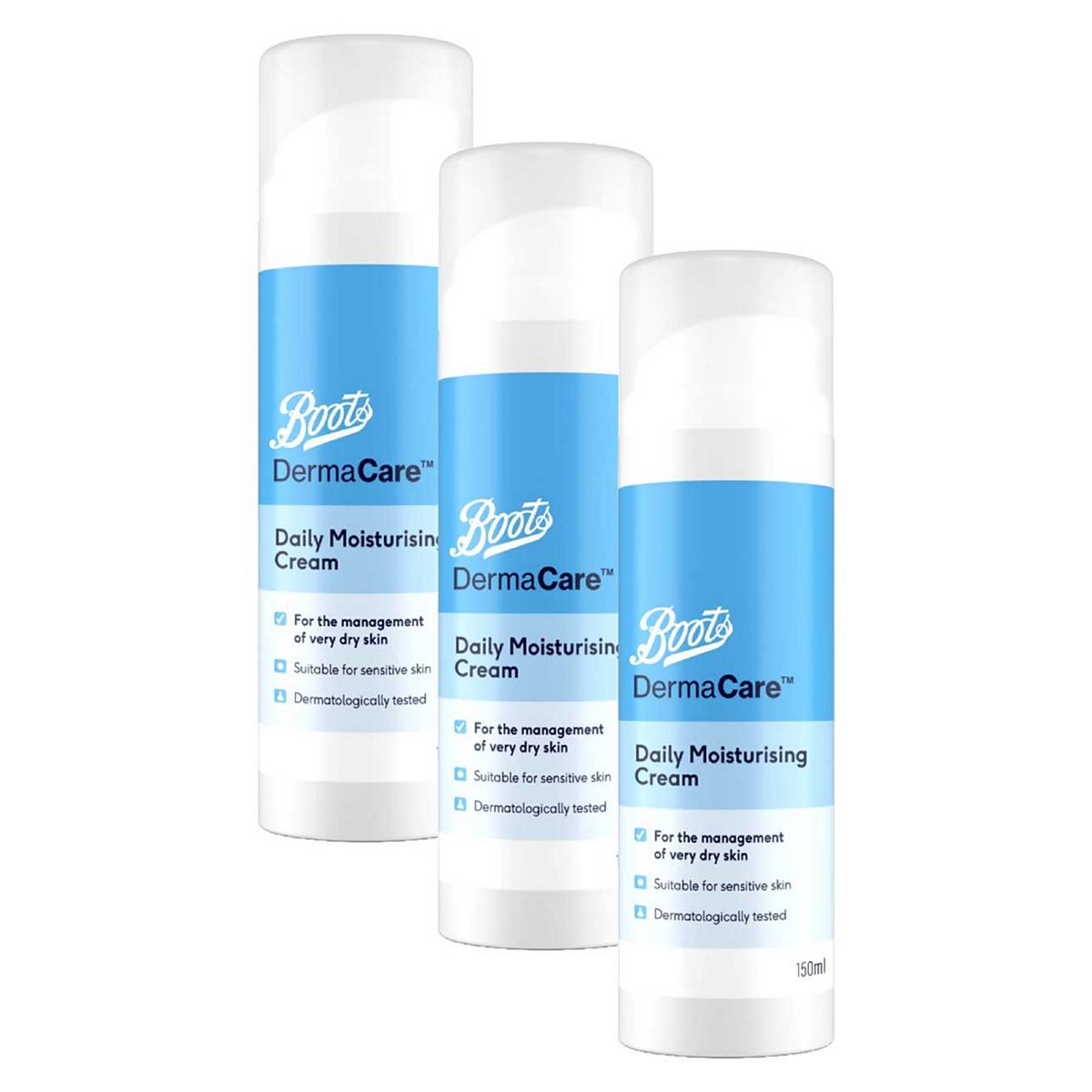 Boots Dermacare Daily Moisturising Cream 150Ml X 3 Bundle