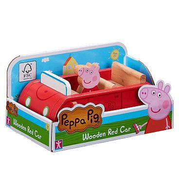 peppa pig wooden play family car & figure