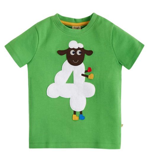 Frugi Organic Number T-shirt Sheep Age 4
