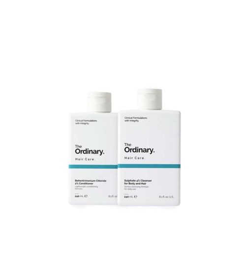 The Ordinary 4% Sulphate Cleanser for Body and Hair 240ml;The Ordinary Behentrimonium Chloride 2% Conditioner 240ml;The Ordinary Bhntrnm Chloride 2% Conditioner 240ml;The Ordinary Hair Care - Gentle Cleansing and Conditioning Bundle;The Ordinary Sulphate 4% Shampoo Cleanser for Body & Hair 240ml