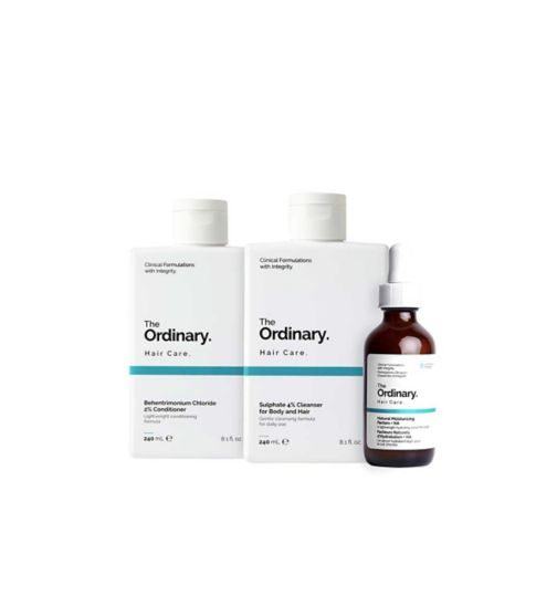 The Ordinary 4% Sulphate Cleanser for Body and Hair 240ml;The Ordinary Behentrimonium Chloride 2% Conditioner 240ml;The Ordinary Bhntrnm Chloride 2% Conditioner 240ml;The Ordinary Hair Care - Hydration Bundle;The Ordinary Hair Care Nat Moisturizing + HA 60ml;The Ordinary Natural Moisturizing Factors + HA 60ml;The Ordinary Sulphate 4% Shampoo Cleanser for Body & Hair 240ml