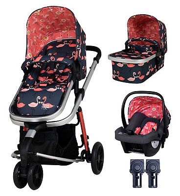 Cosatto Giggle 3 in 1 Bundle Travel System With Car Seat Pretty Flamingo