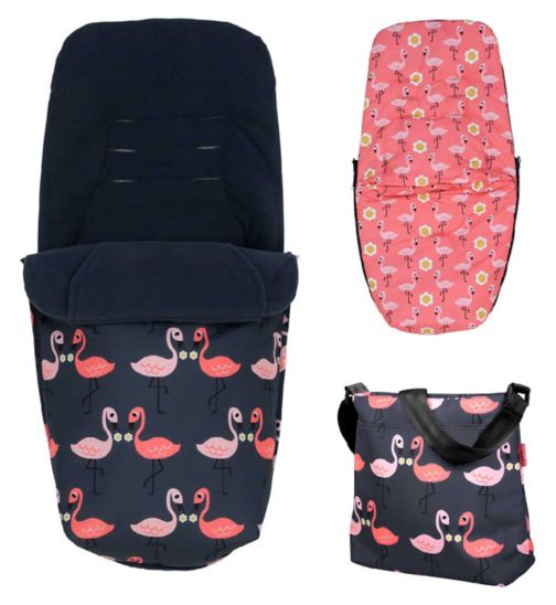 Cosatto Giggle Bundle Accessory Pack Footmuff and Changing Bag Pretty Flamingo