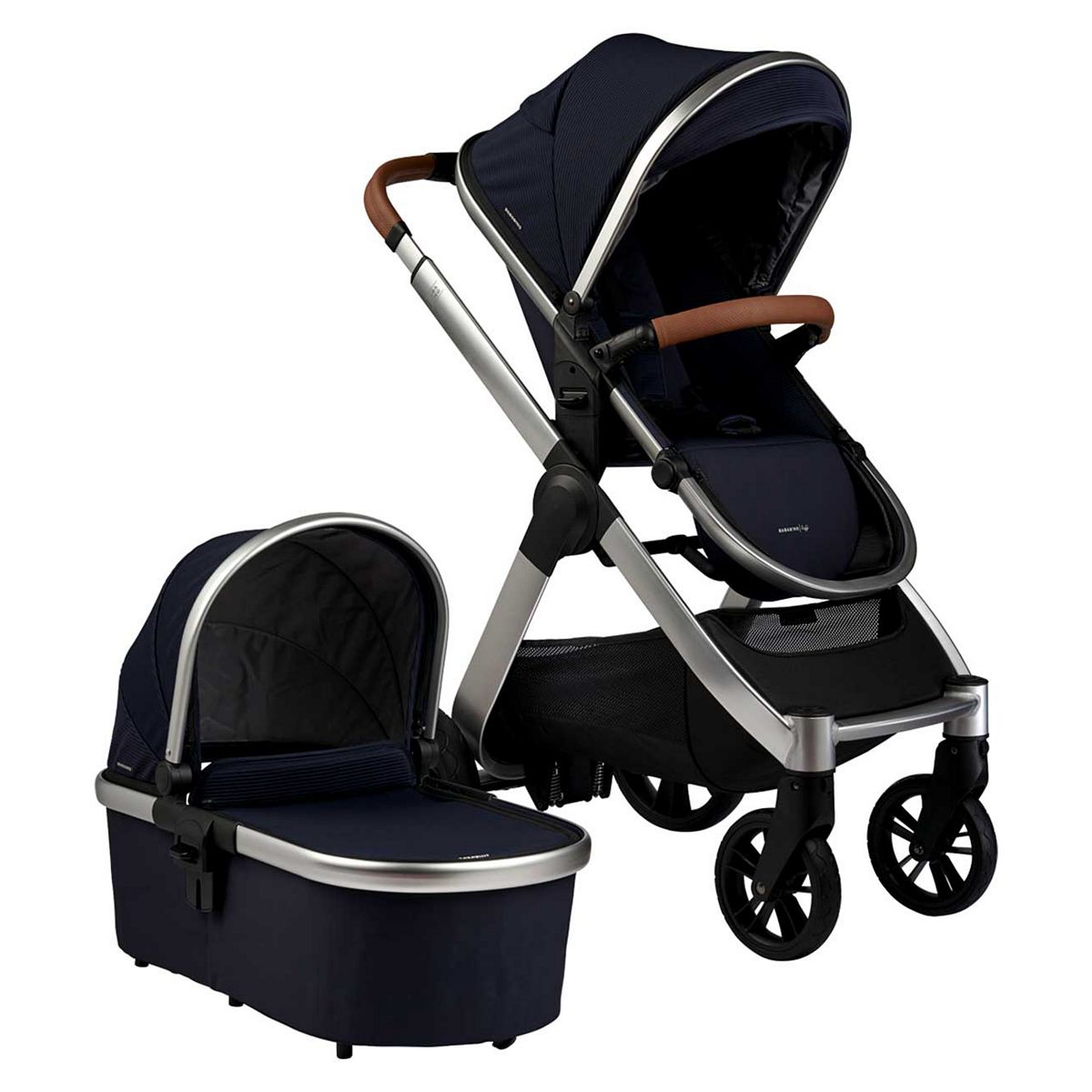 Bababing Raffi Pushchair 3 In 1 Travel System Including Footmuff Navy Blue