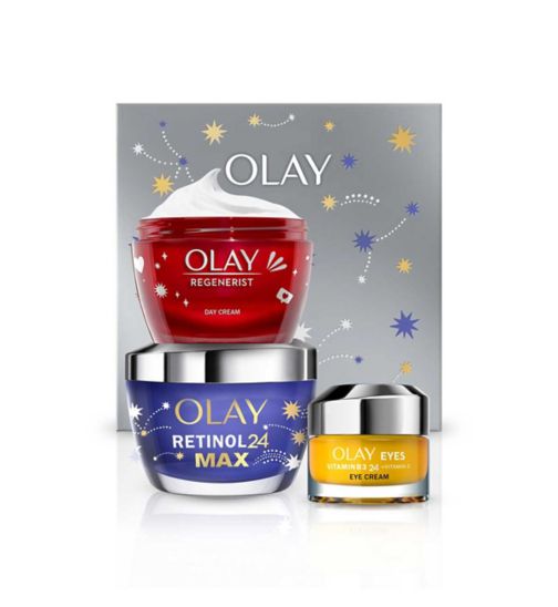 Olay Giftset Regenerist Day + Retinol24 Night Face Moisturiser 50ml & Vit C Eye Cream 15ml