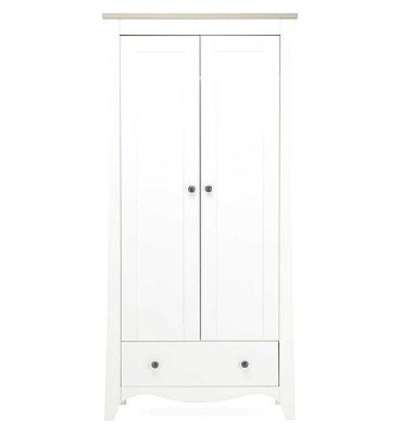 CuddleCo Clara 2 Door Double Wardrobe Driftwood Ash