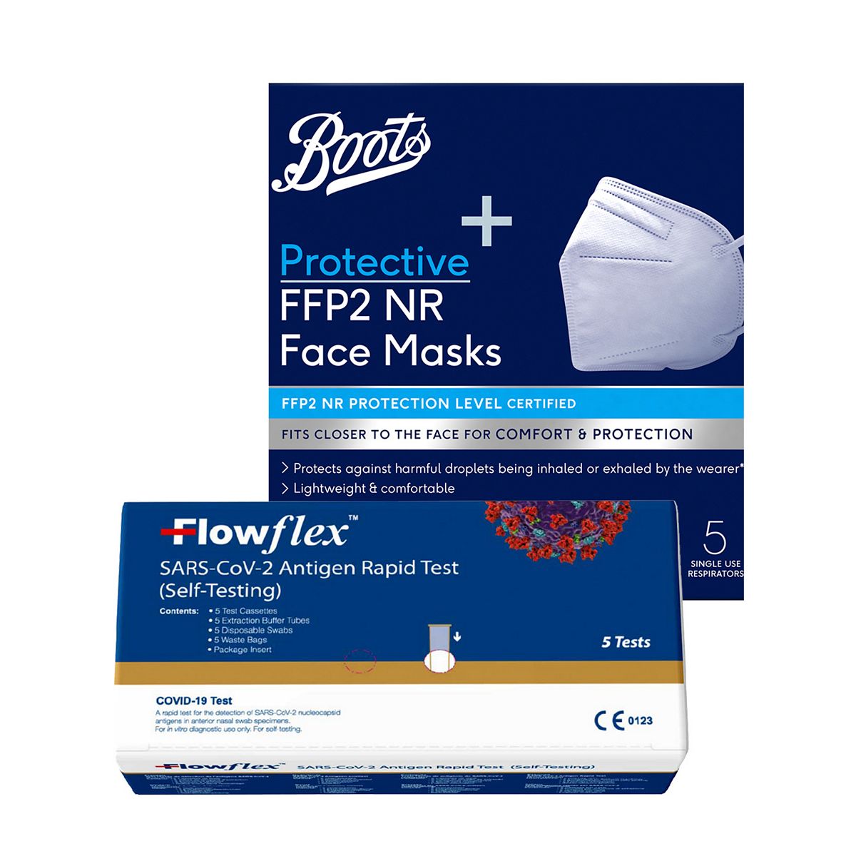 Flowflex Lateral Flow Test & Face Mask Bundle