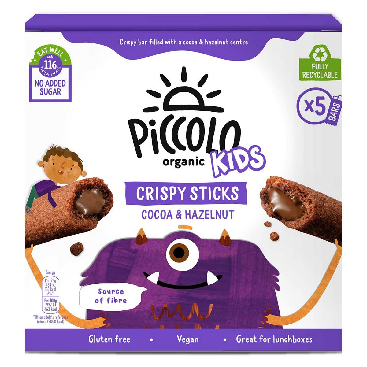 Piccolo Kids Cocoa & Hazelnut Crispy Sticks 3+
