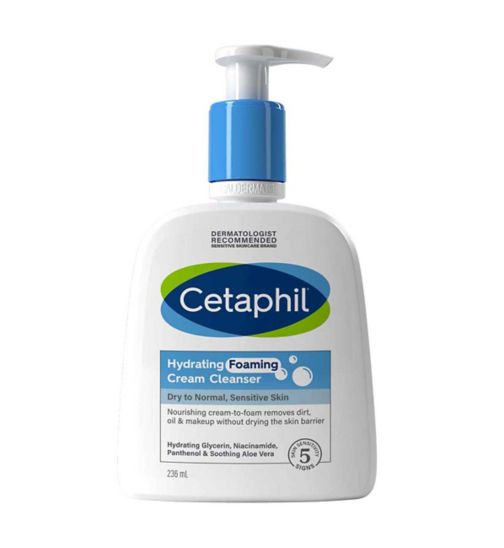 Cetaphil Hydrating Foaming Cream Cleanser for Normal to Dry Sensitive Skin 236ml