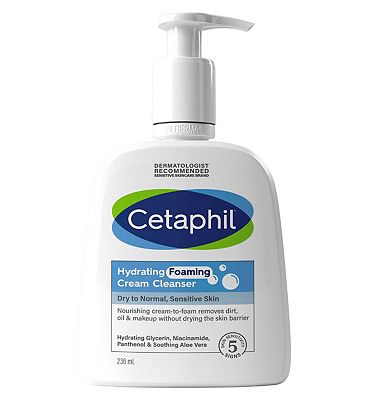 Cetaphil Hydrating Foaming Cream Cleanser for Normal to Dry Sensitive Skin 236ml