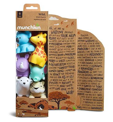 Munchkin Wild Animal Baby Bath Toy Squirts 8 Pack