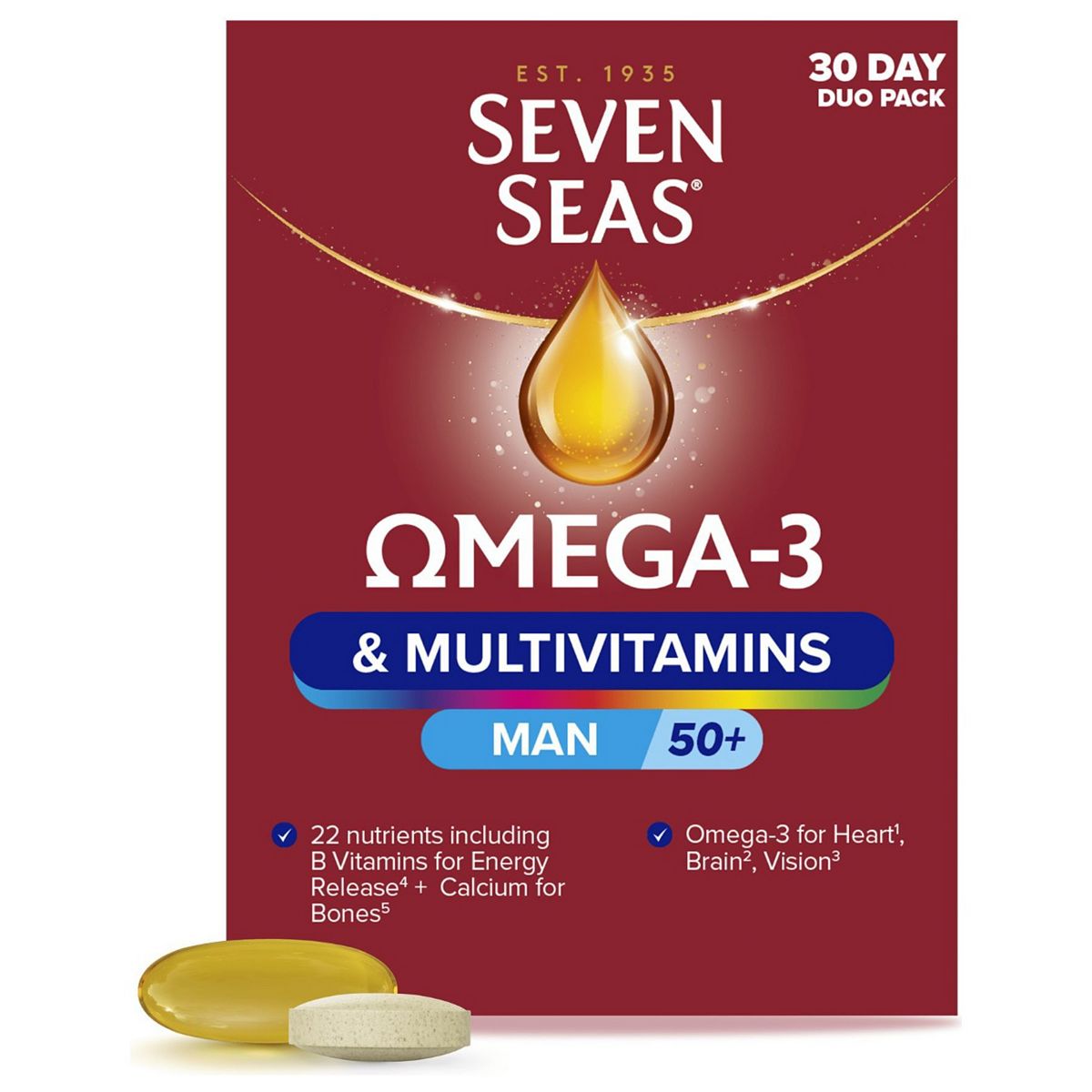 Seven Seas Omega-3 & Multivitamins Man 50+ 30-Day Duo Pack