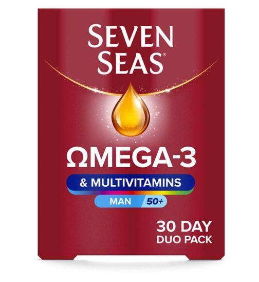 Seven Seas Omega 3 & Multivitamins Man 50+, 30 Day Duo Pack