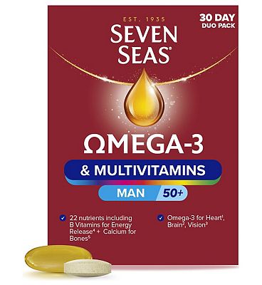 Seven Seas Omega 3 & Multivitamins Man 50+, 30 Day Duo Pack