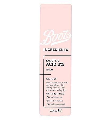 Boots Ingredients salicylic acid 2% serum 30ml