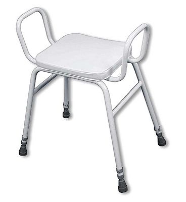NRS Healthcare Malvern Perching Stool with Armrests - Adjustable Height