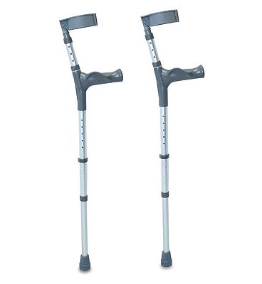 NRS Healthcare Double Adjustable Crutches with Comfy Handle, Large - Pair