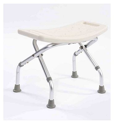 NRS Healthcare Folding Shower Stool, White