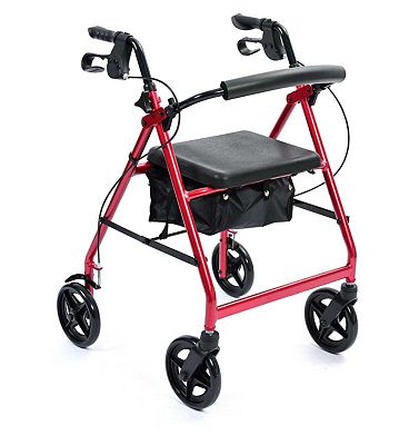 NRS Healthcare A-Series 4-Wheel Rollator- Red