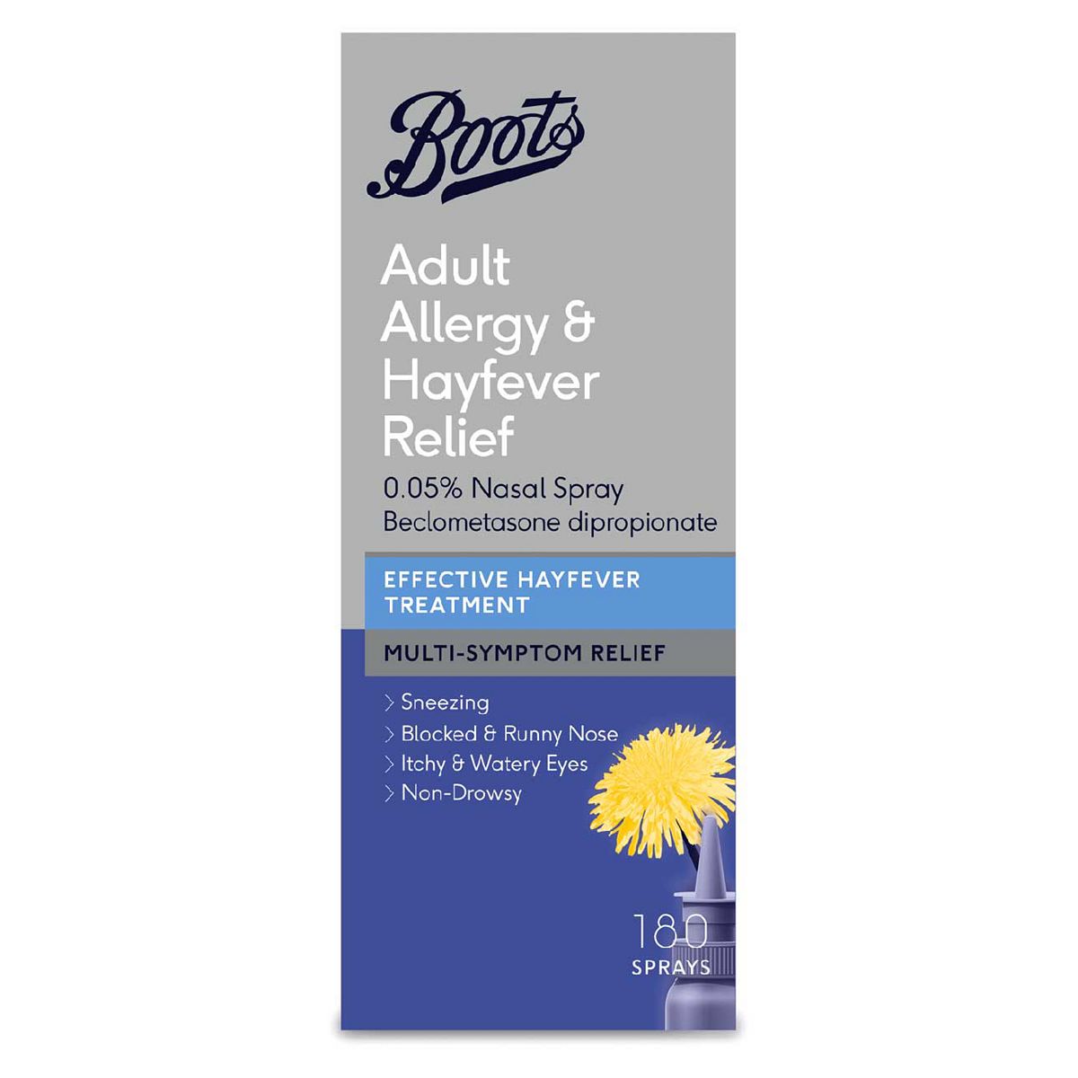   Adult Allergy & Hayfever Relief 0.05% Nasal Spray - 180 Sprays