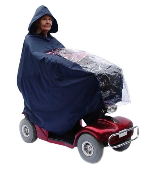 NRS Healthcare Scooter Cape with transparent window, Blue