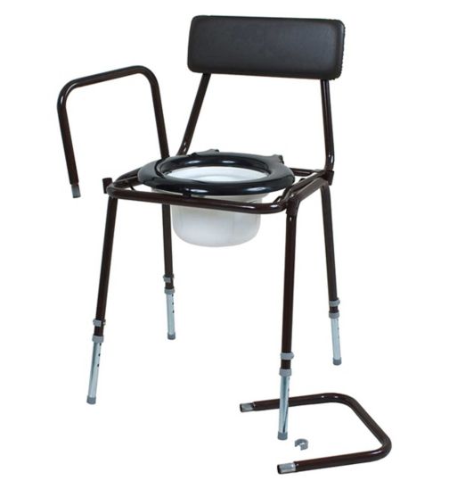 NRS Healthcare Dovedale Adjustable Height Commode with Detachable Arms