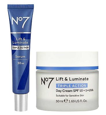No7 Lift & Luminate TRIPLE ACTION Day Cream & Serum Bundle